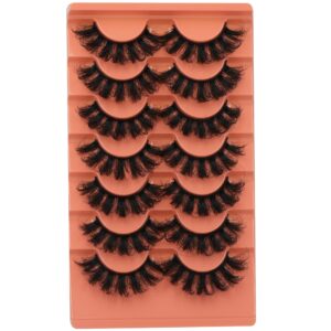 Mink Lashes Fluffy False Eyelashes 20mm Full Wispy Lashes 8D Volume Curly Fake Eyelashes 7 Pairs Faux Mink Lashes Multipack by TOOCHUNAG