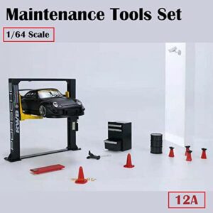 TECKEEN 1/64 Garage Maintenance Tools Set ABS Model Car Display Diorama