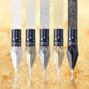 Go Ho Glitter Liquid Eyeliner Colorful Set,5 Colors Metallic Shimmer White Black Silver Gold Diamond Eyeliner,Glitter Eyeliner Sticks,Waterproof Eyeliner,Long Lasting Sparkle Eye Makeup