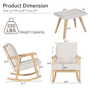 Okeysen Nursery Rocking Chair with Ottoman,Upholstered Rocker Chair Glider Chair for Nursery,Nursing Chair with Footrest,Mid Century Modern Accent Armchair for Nursery Bedroom Living Room