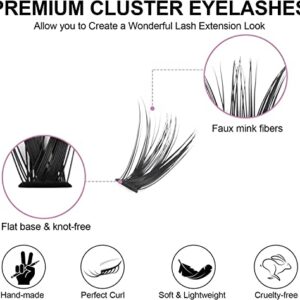 Fenshine Cluster Eyelash Extensions 240pcs 20D/40D Cluster Eyelashes Mixed, Natural False Eyelashes Cluster Soft Individual Lashes Clusters