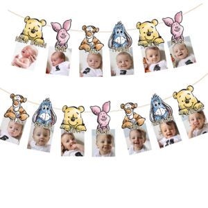 winnie party banner for 1st birthday decoration,first birthday baby photo banner party decoration party supplies