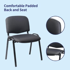 CLATINA Waiting Room Chairs Fabric Stackable Chairs Metal Frame with Lumbar Support and Thickened Seat Cushion for Waiting Conference Room Guest Chairs 1 Pack…