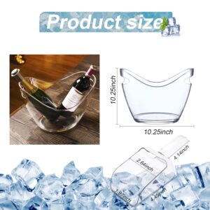 Beverage Tubs for Parties Plastic Ice Bucket for Cocktail Bar Clear Acrylic Wine Bucket with Scoops Drink Bucket Cooler for Chiller Bin for Champagne or Beer (4 L)