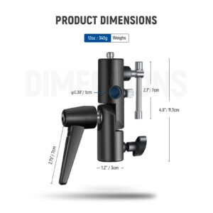 NEEWER Camera Flash Bracket H Type Mount with Umbrella Softbox Holder, 180° Swivel Adjustable Metal Light Stand Adapter with 1/4" to 3/8" Screw Adapter for Speedlite LED Light Stand Tripod (2 Pack)