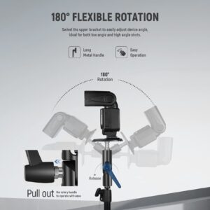 NEEWER Camera Flash Bracket H Type Mount with Umbrella Softbox Holder, 180° Swivel Adjustable Metal Light Stand Adapter with 1/4" to 3/8" Screw Adapter for Speedlite LED Light Stand Tripod (2 Pack)