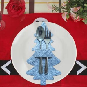 Christmas Tableware Holders Knifes Forks Bag Christmas Tree Silverware Pouch Pockets Christmas Centerpieces Table Decorations Holiday Party Supplies Favors Christmas Tree Cutlery Holders