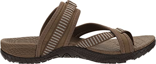 WHITIN Women's Walking Sandals with Arch Support Hiking Flip Flops Outdoor Slide Size 8 Footwear Fashion Climbing Cushion Walking Female Beach Sandles Brown 38