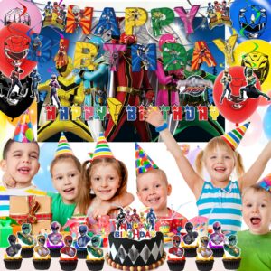 109pcs Cartoon Party Suppliesincludes Birthday Banner, Cake Topper, Cupcake Toppers, Balloons, Tablecloth，Backdrop02