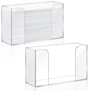 pack of 2 paper towel dispenser countertop acrylic folded paper towel holder, 11.4'' w x 4.2'' d x 6.7'' h, clear guest napkin dispenser for z-fold c-fold multi-fold paper towels(2 pcs)