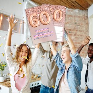 SHLINCO 60th Birthday Invitations Rose Gold Glitter Birthday Party, 60 Birthday Invitations for Girls, Party Celebration, Birthday Party Supplies (20 Invitations + Envelopes)