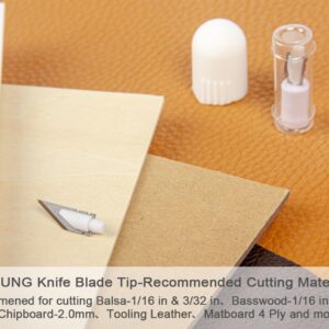 FAHUNG Replacement Knife Blade Kit for Maker 3/Maker Knife Blade Housing, Sturdy and Sharp Wood Cutting Blade Cuts Balsa, Basswood, Chipboard, Tooling Leather, Matboard and More