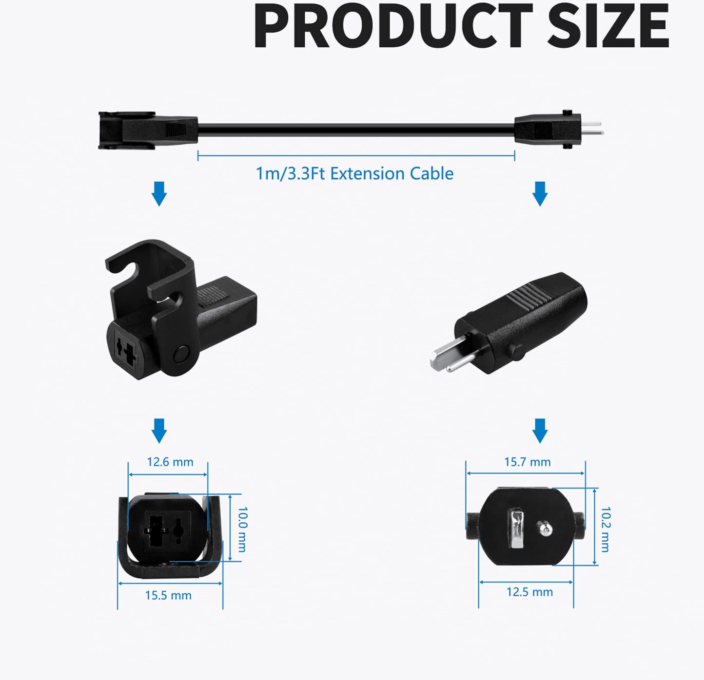 Aprelco 3ft Extension 2-Pin Sofa Recliner DC Output Cable Power Cord for Recliner Lift Chair Motor Actuator KDPT007