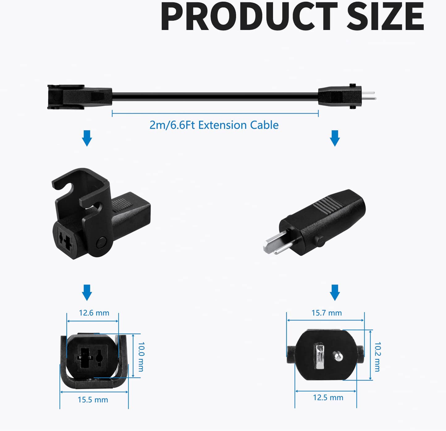 Aprelco 6.6ft Extension 2-Pin Sofa Recliner DC Output Cable Power Cord for Hmleaf OKIN LA-z-boy Lift Chair Recliner