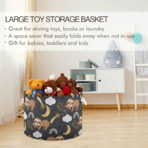 Kigai Cotton Rope Basket Cute Sloth Large Storage Basket for Toys Blanket Baby Laundry Basket for Nursery, Closet, Bedroom, Home Organization