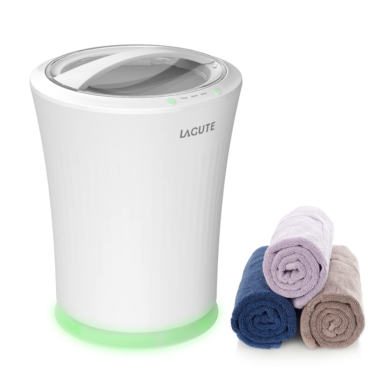 Lagute iSnug Towel Warmer, with 3-Level Timer, Warning Alarm & RGB Light, Auto Shut-Off, 5.3 Gal Heating Bucket for Bathrobe, Blanket, Ivory