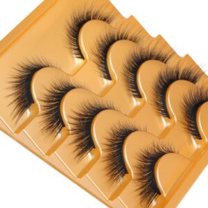 Eyelashes Wispy Fox Eye Lashes Look Like Lash Extension 15MM Natural Looking Fluffy Angel Lashes Pack 5 Pairs by Lanflower