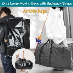 8 Pack Heavy Duty Moving Bags Extra Large Storage Bags with Backpack Straps, Moving Bags Totes Stronger Handles Moving Supplies