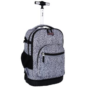 seastig rolling backpack 18in wheeled backpack roller backpack carry-on bag laptop backpack for adults kids school trip
