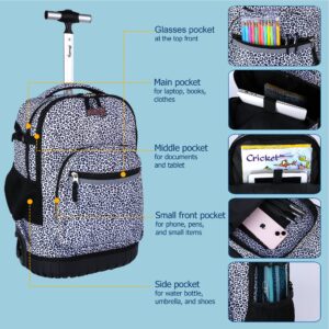 seastig Rolling Backpack 18in Wheeled Backpack Roller Backpack Carry-on Bag Laptop Backpack for Adults Kids School Trip