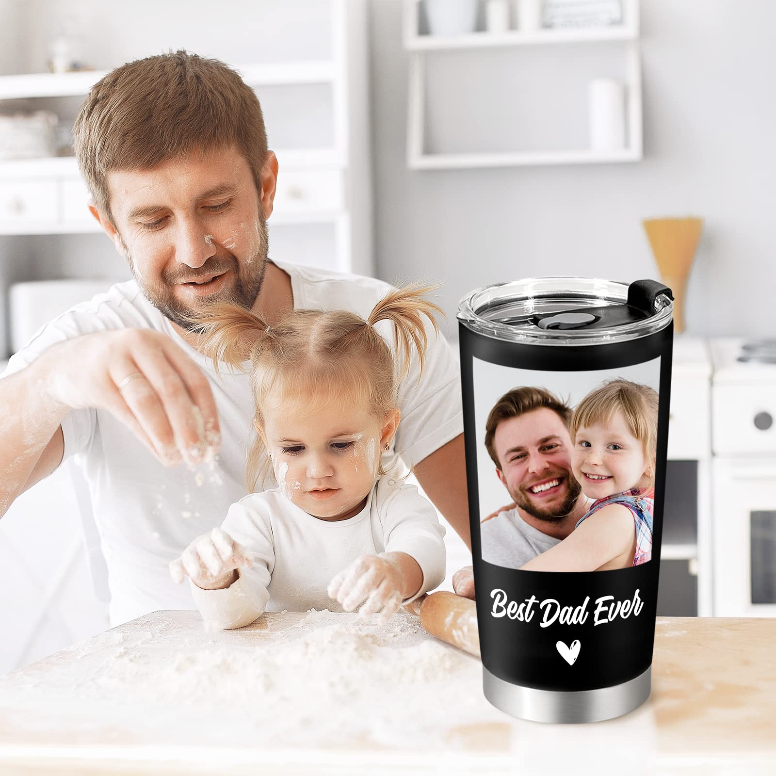 Personalized Stainless Steel Photo Coffee Tumbler Mug - 20oz Custom Gift for Christmas, Anniversary, Birthday