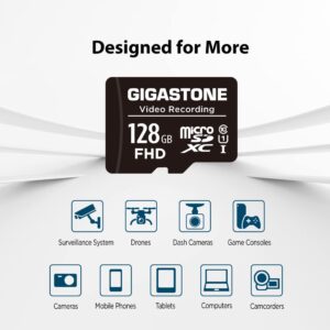 Gigastone 128GB 10-Pack Micro SD Card, 4K Video Pro, GoPro, Surveillance, Security Camera, Action Camera, Drone, 85MB/s MicroSDXC Memory Card UHS-I Class 10, with Adapter