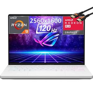 asus rog zephyrus 14'' wqxga 120hz qhd gaming laptop amd r9-6900hs radeon rx 6800s -win11 home, with hdim cable (16gb ram | 1tb pcie ssd)