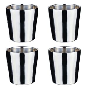 4 pack coffee cup stainless steel cups metal cups reusable and stackable,drop-proof and easy to carry thermos - 6oz