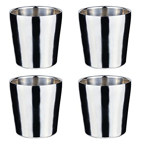 4 Pack Coffee Cup Stainless Steel Cups Metal Cups Reusable and Stackable,Drop-Proof and Easy to Carry Thermos - 6oz