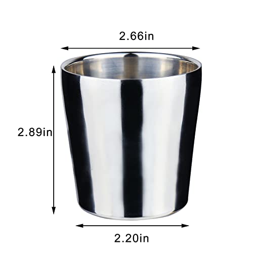 4 Pack Coffee Cup Stainless Steel Cups Metal Cups Reusable and Stackable,Drop-Proof and Easy to Carry Thermos - 6oz