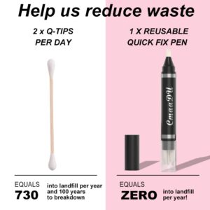 Eye Makeup Remover Pen, Eye Makeup Corrector Pen Makeup Remover Eraser Stick Wash Free Quick Makeup Correction Lipstick Eyeliner Smudged Correction Easy-to Use & Travel-Friendly Makeup Removing Gel Pen With 3-in-1 Replacement Heads