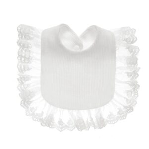surakey baby muslin bandana drool lace bibs adjustable bibs, teething and drooling bibs saliva towel clean bibs for newborn - white