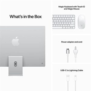 Apple iMac 24" with Retina 4.5K Display, M1 Chip with 8-Core CPU and 8-Core GPU, 16GB Memory, 1TB SSD, Gigabit Ethernet, Magic Keyboard with Touch ID and Numeric Keypad, Silver, Mid 2021