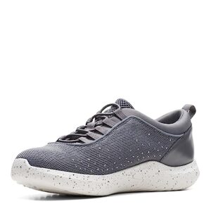 clarks women's nova step sneaker, dark grey, 7.5 wide