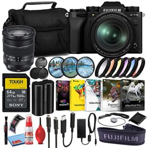 fujifilm x-t5 mirrorless digital camera with 16-80mm lens (black, 16782636) bundle with sony 64gb sf-m uhs-ii memory card + corel editing software + graduated color filters + large camera bag + more