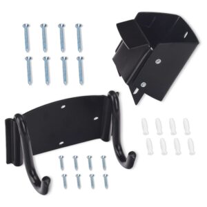 huthbrother wheelbarrow storage bracket/hook -90 lbs capacity, with top lift latch for most wheelbarrows and heavy construction types, maximize space in garden, shed or workshop