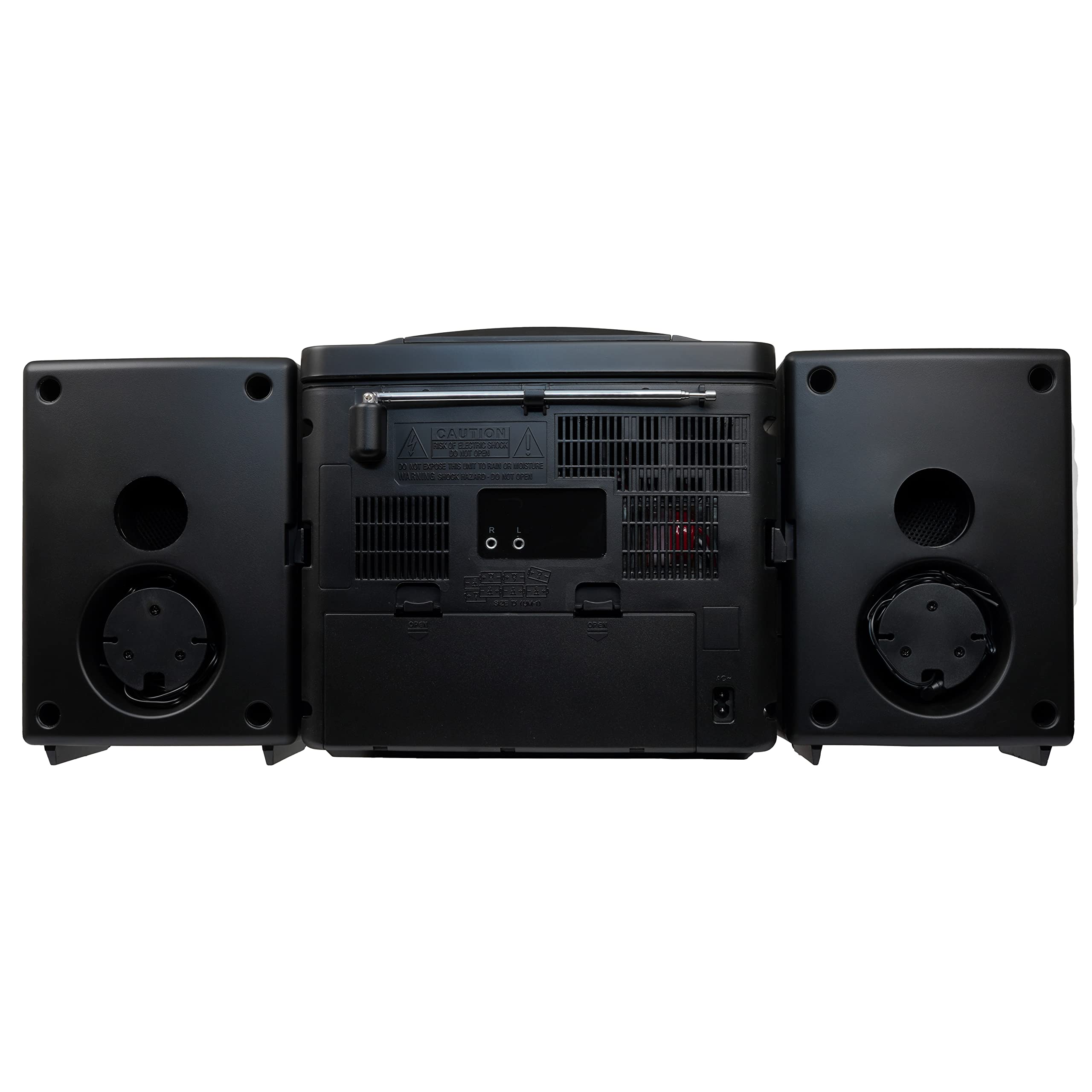 Supersonic Black Edition Vintage Bluetooth Stereo System Home Music Audio System,CD/MP3 Player,AM/FM Radio,Dual Cassette Player/Rec USB inputs,Detachable Speakers,AC/DC,(Remote Included)Matte Black
