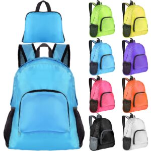 36 pcs 17 inch backpack in bulk foldable classic back packs colorful book bags assorted colors lightweight bookbags for outdoor travel student school supply, 8 colors