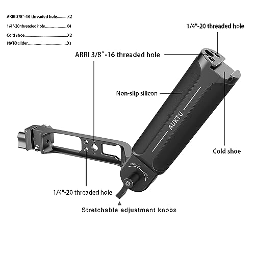 AUKTU Handle for DJI Ronin, Gimbal Handgrip Accessories, Adjustable Sling Handle Grip for DJI Ronin S, Ronin SC, RS3, RS2, RS3 mini, RS3 Pro, SC2, Load Capacity up to 13.2 lb, for Low Angle Shots V2.0