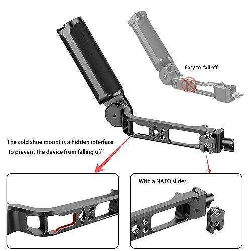 AUKTU Handle for DJI Ronin, Gimbal Handgrip Accessories, Adjustable Sling Handle Grip for DJI Ronin S, Ronin SC, RS3, RS2, RS3 mini, RS3 Pro, SC2, Load Capacity up to 13.2 lb, for Low Angle Shots V2.0