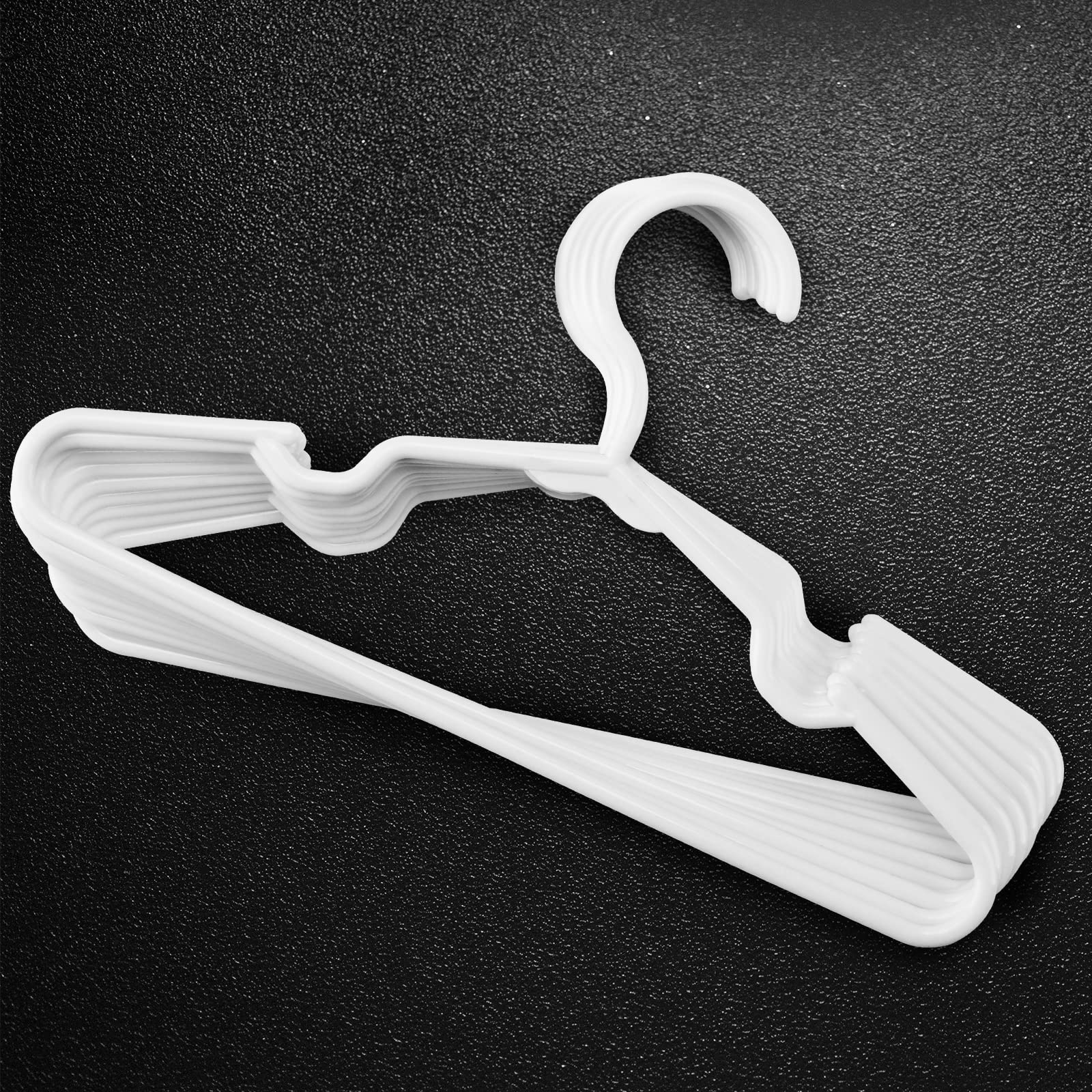trusir Kids Hangers 50 Pack - 11. 5 Inch Baby Hangers for Closet - White Hangers for Closet - Toddler Hangers for Clost & Child Clothes for Clost - Ideal for Baby Standard Use (White)