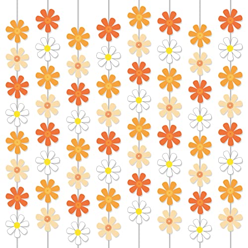 12 Packs Daisy Groovy Boho Party Banners Daisy Garland Kit Daisy Hanging Swirl Daisy Party Supplies Decorations Daisy Paper Cutouts for Birthday Baby Shower Party Home Classroom Favor Supplies Decor