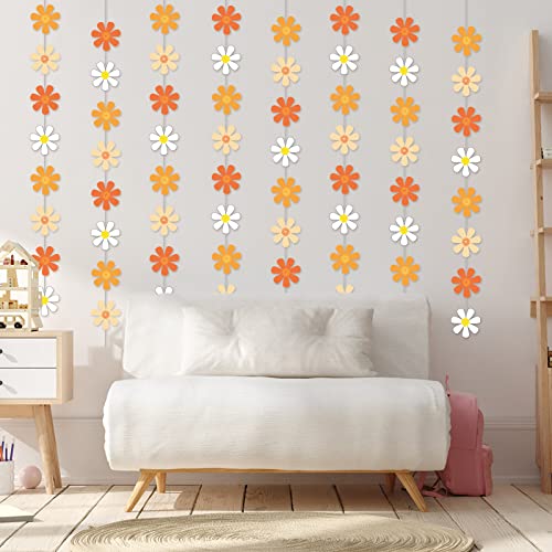 12 Packs Daisy Groovy Boho Party Banners Daisy Garland Kit Daisy Hanging Swirl Daisy Party Supplies Decorations Daisy Paper Cutouts for Birthday Baby Shower Party Home Classroom Favor Supplies Decor