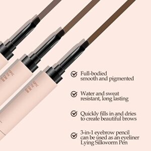 Boobeen Eyebrow Pencil Waterproof, Long Lasting Eye Brow Definer Pen, Multi-purpose Eye Liner Pen, Natural Matte Eyebrow Makeup