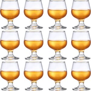 qunclay 12 pieces 3.5 oz shot glass cute brandy snifter cognac bourbon liquor tequila glasses clear small sherry whiskey tasting glasses for martini wine drinking liquor beer cup