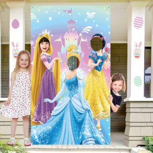 princess photo door banner princess face photography fabric banner backdrop princess birthday party decorations kids party game photo background