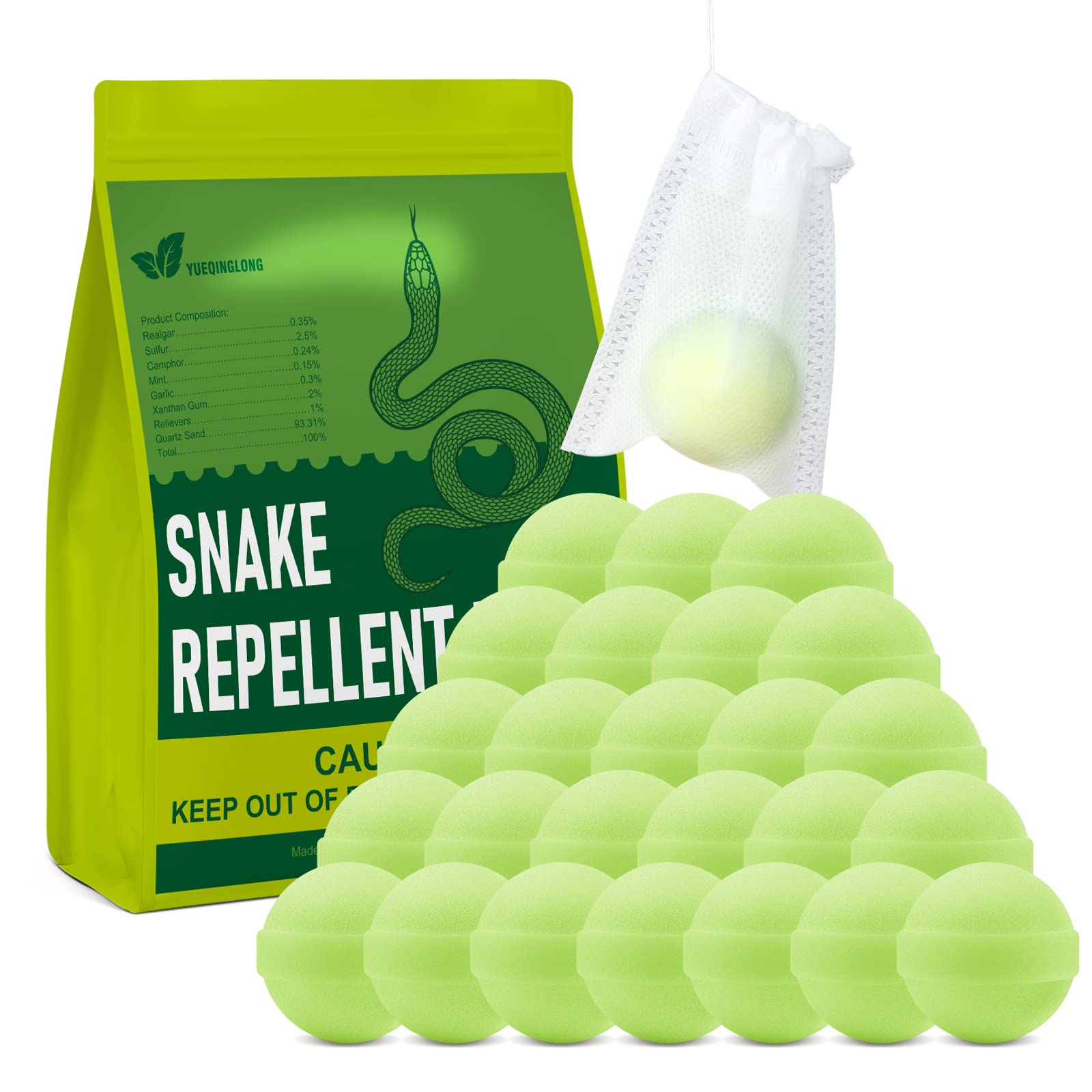 YUEQINGLONG Snake Away Repellent for Outdoors, Snake Be Gone for Yard Powerful Pet Safe Balls for Lawn Garden Camping Fishing Home to Repels Snakes and Other Pests (yellow-25)