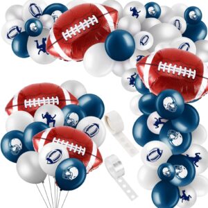 96 pcs cowboys birthday party decorations football birthday party decorations navy blue birthday balloons football balloons football foil party balloons for sports fans party supplies