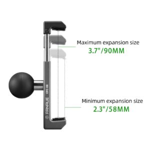 FANAUE Phone Holder Aluminum Alloy with 1'' Ball for Smartphones with a Width of 2.3" to 3.7", Compatible with RAM Mounts B Size Double Socket Arm & Bike Motorcycle Cellphone Mount