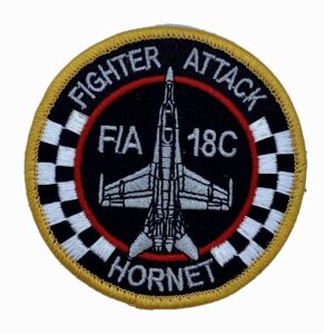 vmfa-312 checkerboards f-18c shoulder patch – with hook and loop